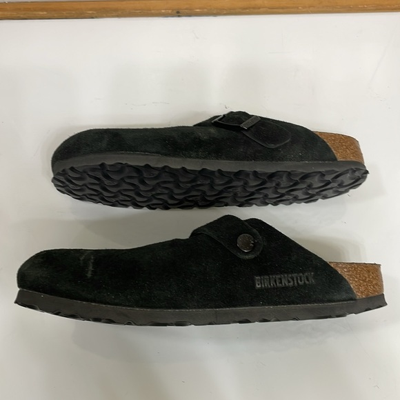 Birkenstock Black Boston Suede Mules Clogs - Picture 8 of 12